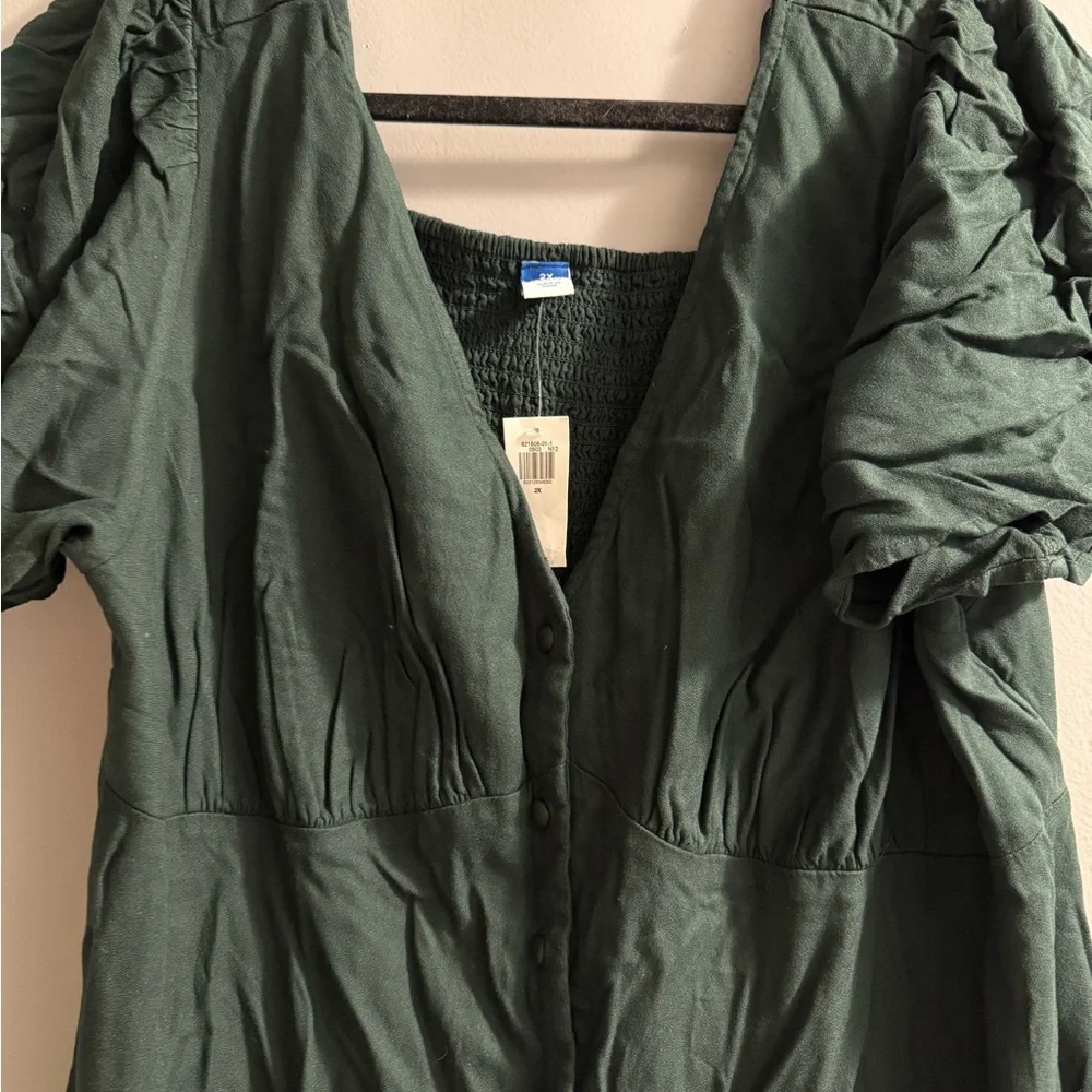 Old Navy Dark Green Long Sleeve Dress - Picture 4 of 4